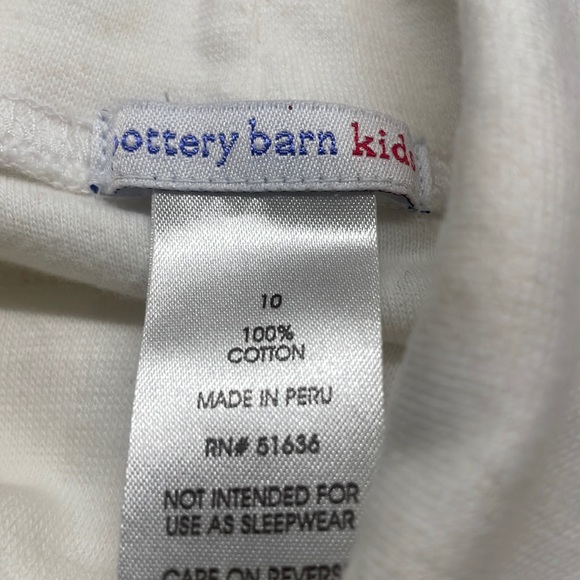 Pottery Barn Kids Turtleneck white Christmas Comet reindeer star 100% cotton 10 - Picture 6 of 7